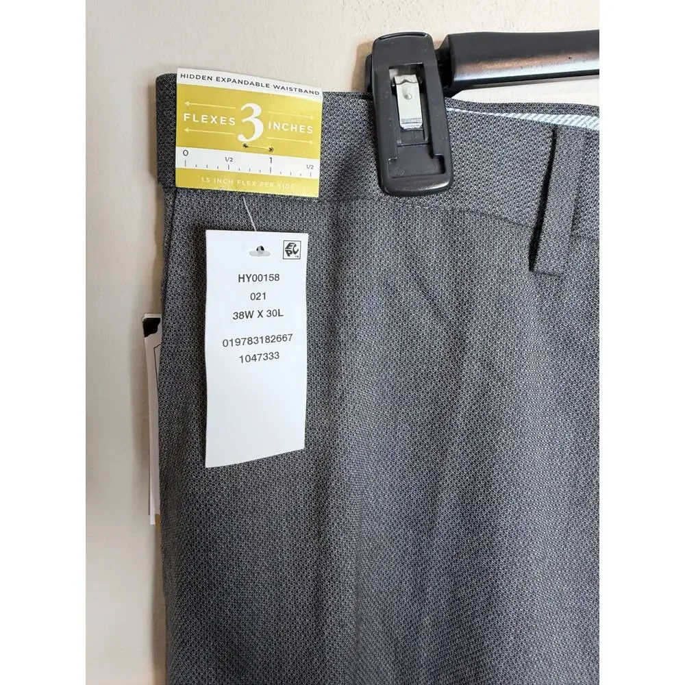 J.M. Haggar Dress Pants Mens 38x30 Gray Premium Stretch Classic Fit Waistband - Picture 2 of 6